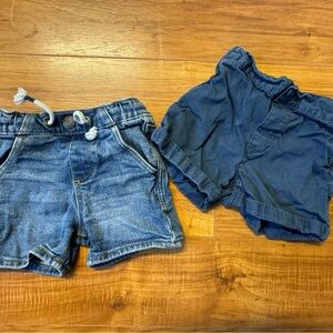 Little Co Blue Denim and H&M Navy Shorts Set